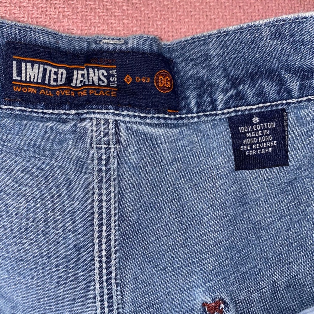 Vintage Limited Jeans Womens Carpenter Pants Size 8 Blue Denim Wide Leg Utility - Picture 6 of 8